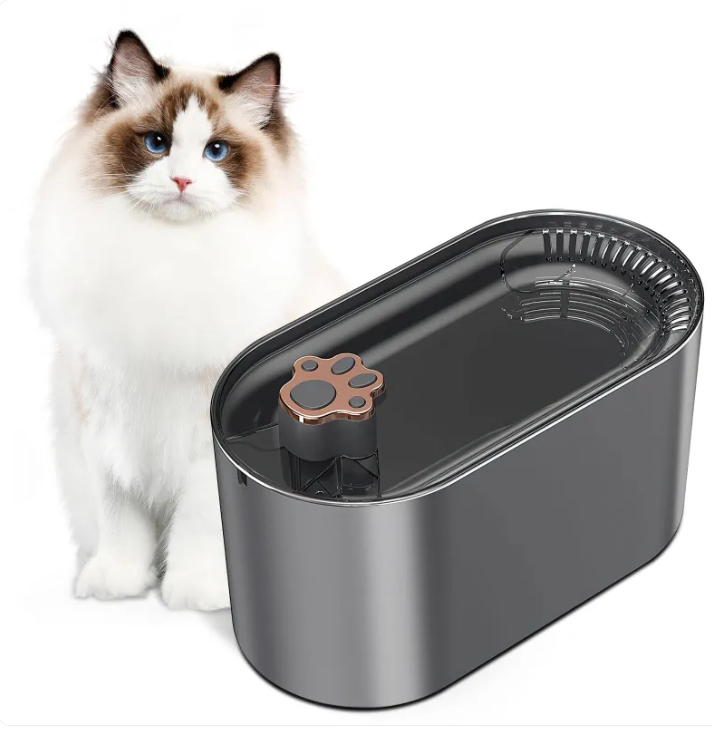 AquaPaws 3L Cat Water Fountain — Silent LED Filtered Dispenser