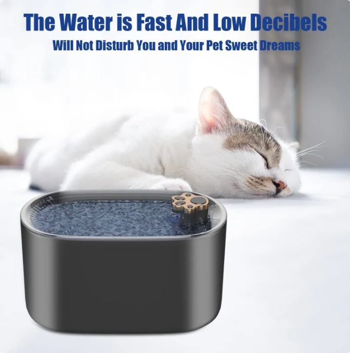 AquaPaws 3L Cat Water Fountain — Silent LED Filtered Dispenser