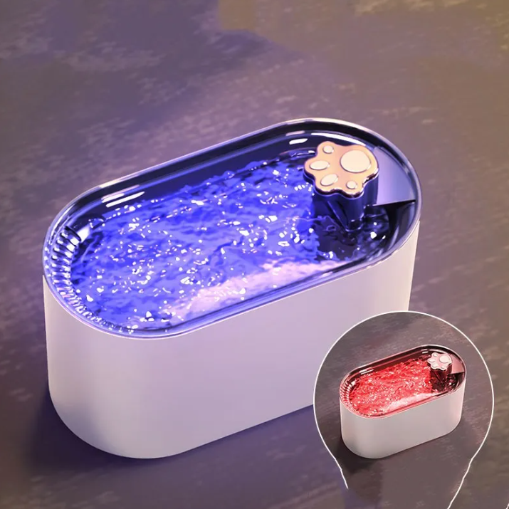 AquaPaws 3L Cat Water Fountain — Silent LED Filtered Dispenser