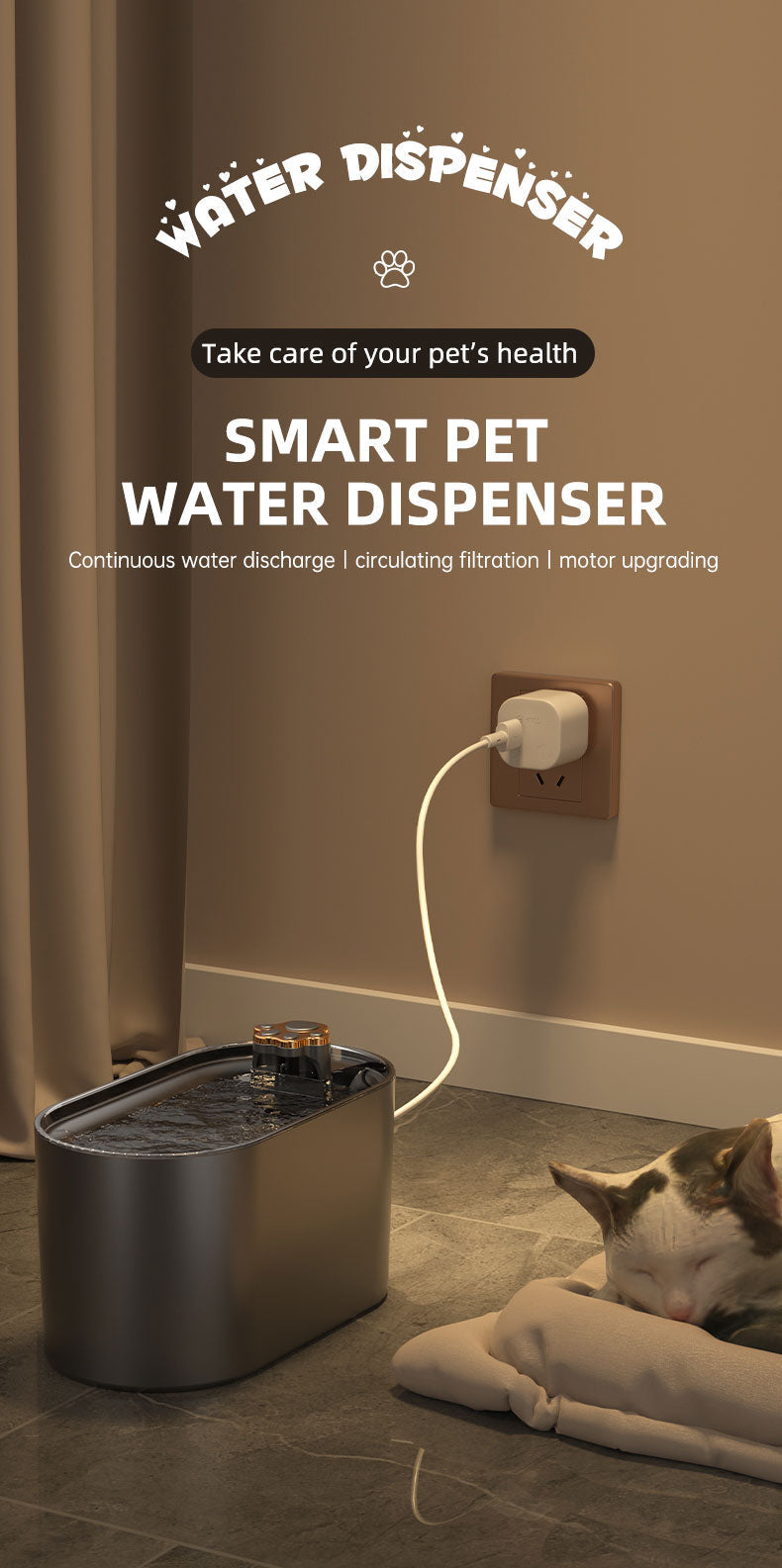 AquaPaws 3L Cat Water Fountain - color options