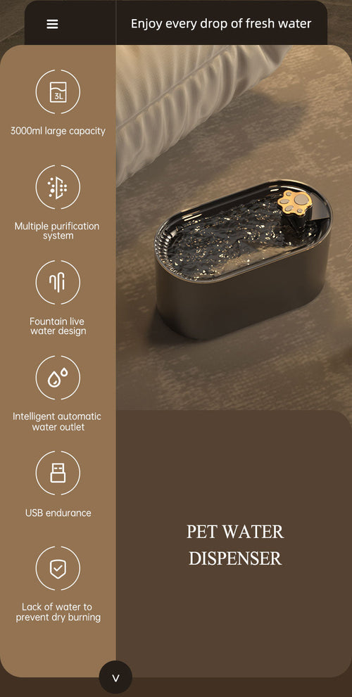 AquaPaws 3L Cat Water Fountain - lifestyle